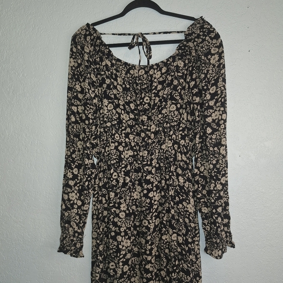 Sonoma Floral Maxi Dress MATERNITY Large Black with Tan Flowers - Picture 9 of 11